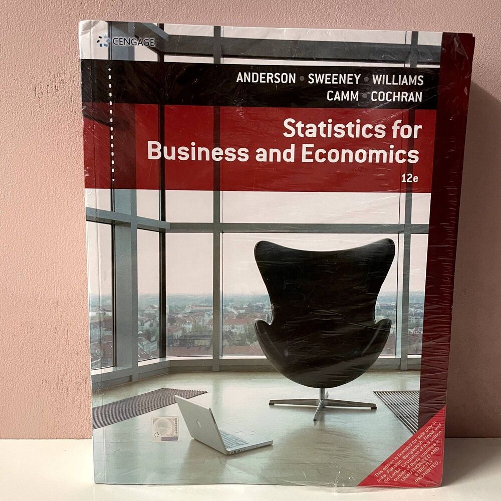 Statistics for Business and Economics 12e by Anderson, Sweeney,+3 Paperback NIP